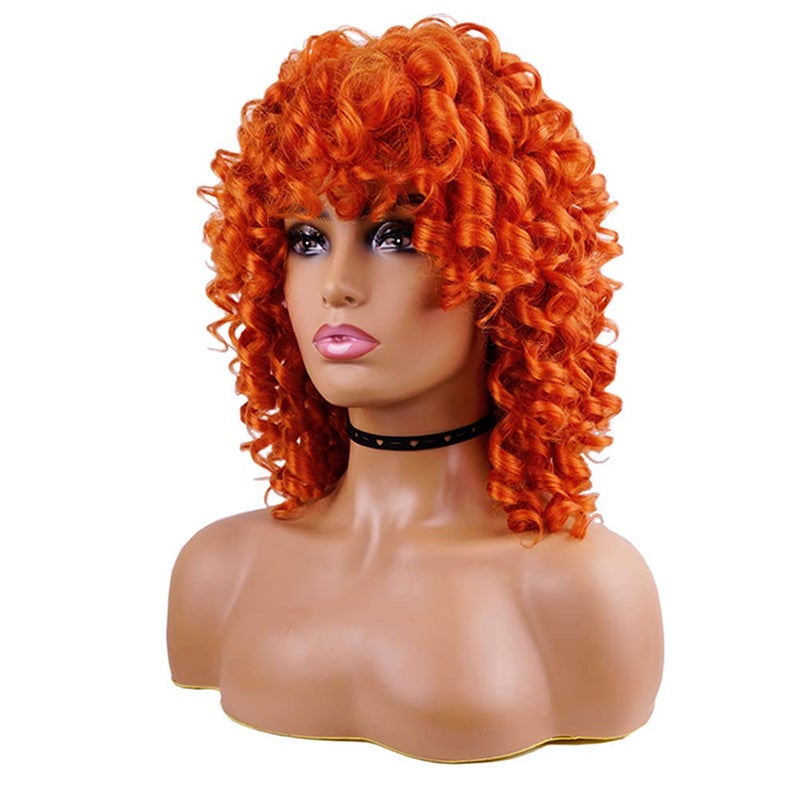 AIDUSA Short Loose Curly Wig for Black Women Short Curly Wigs for Women Curl Afro Wigs for Black Women Synthetic Hair Wig Natural for Women Soft Ginger Hair (Orange) - Image 3